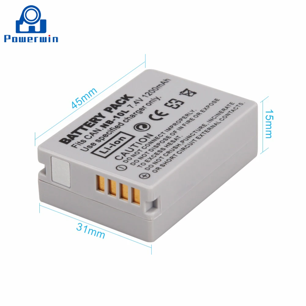 2 шт. Powerwin 1200 мА/ч 7 4 V NB-10L NB10L NB 10L Камера Батарея для Canon G1X G15 G16 SX40HS SX50HS SX60HS SX40 SX50 SX60 HS |
