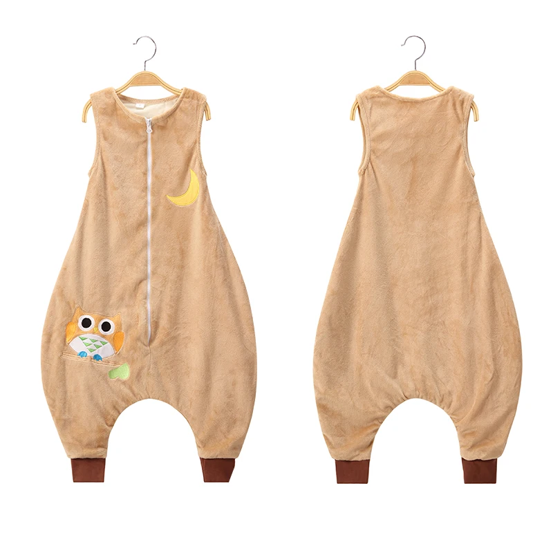 Сезон весна осень Спальный мешок с длинными рукавами Фланелевая зимняя Пижама