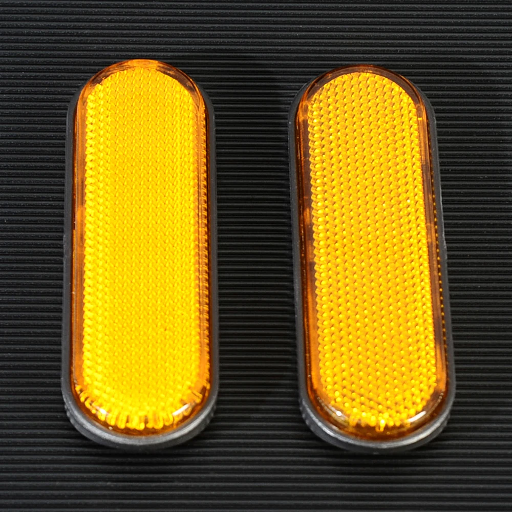 Универсальные янтарно желтые отражатели на передние ножки вилки наклейка