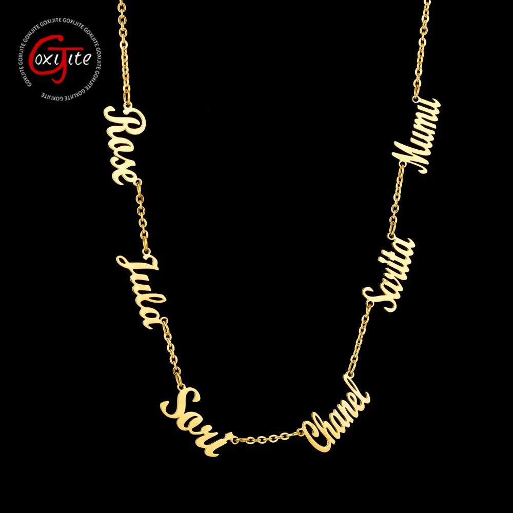 Goxijite персонализированное ожерелье с несколькими именами на заказ 6 именных