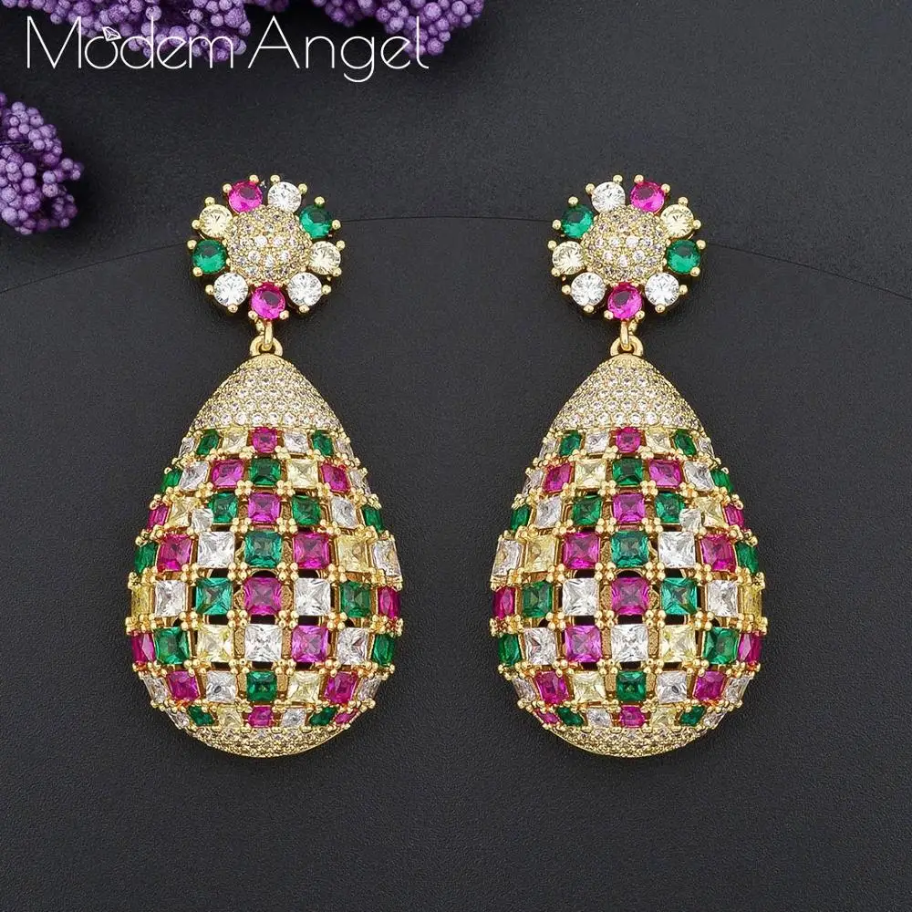 Серьги подвески в форме капли воды с фианитом|Серьги-подвески| |