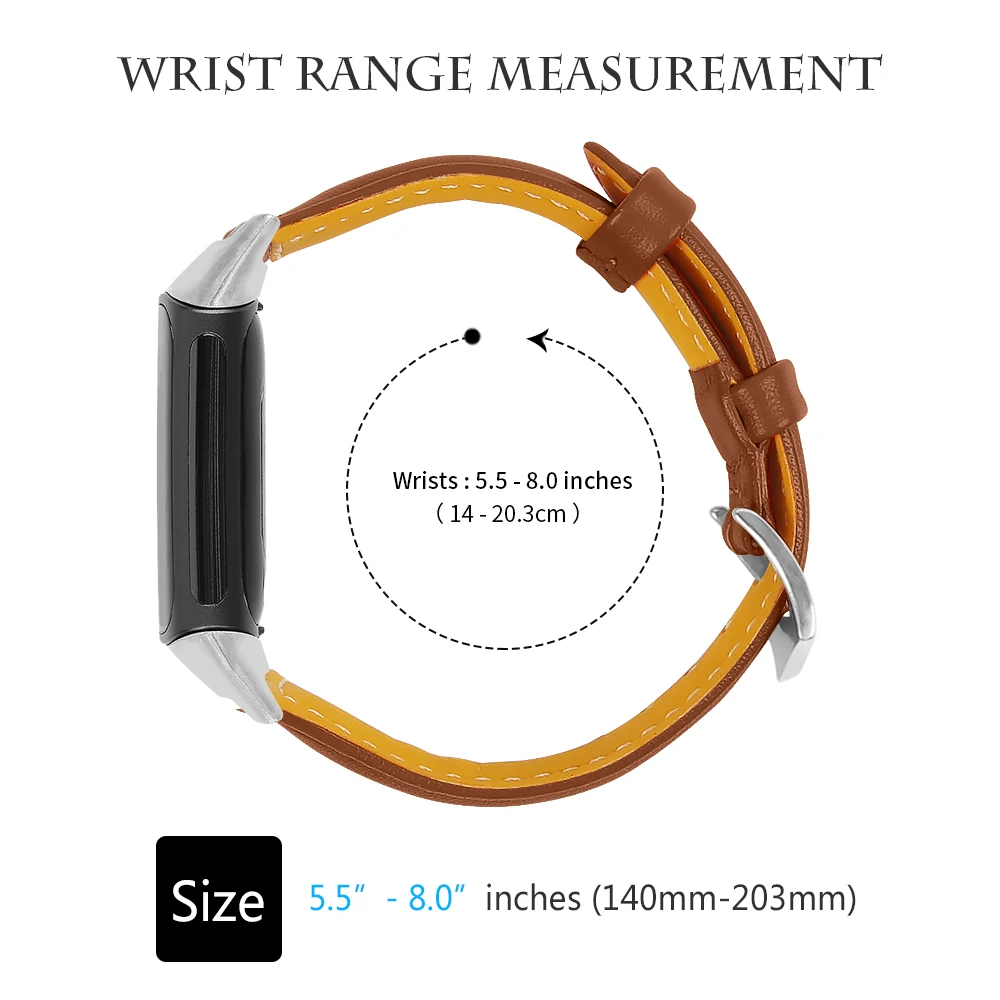 Ремешок кожаный для фитнес-браслета Fitbit charge 6 5