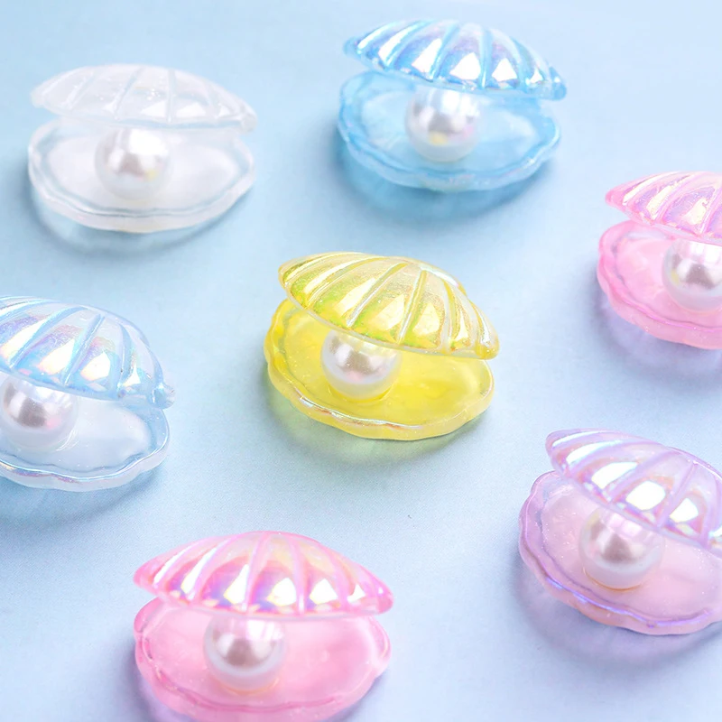 

10 Pcs 1:12 Doll House Simulation Mini Gradient Color Pearl Scallop DIY Resin Accessories Doll House Decoration Accessories