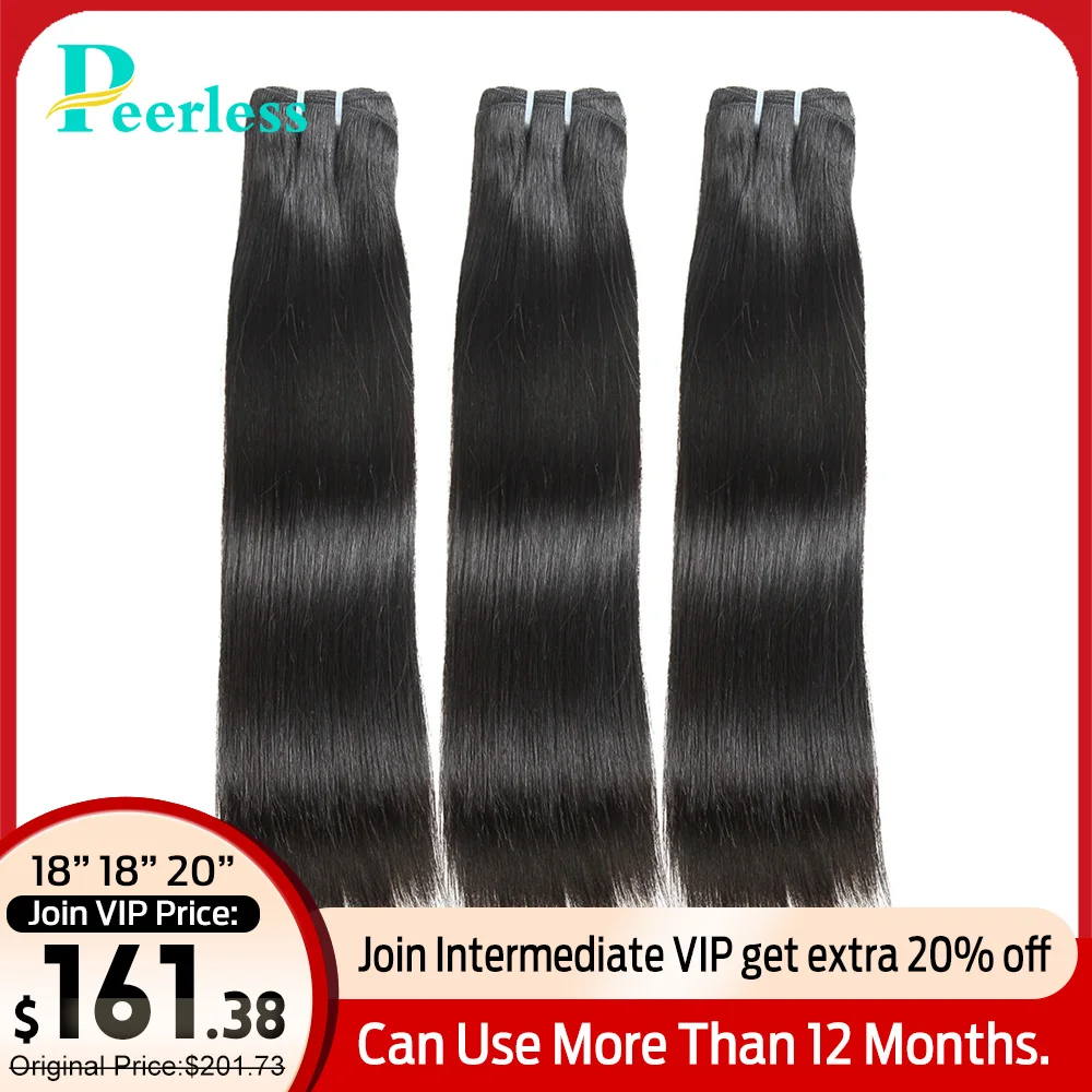 PEERLESS Virgin Hair Weave малазийские прямые пряди 3 шт. средний коэффициент натуральный цвет 10-28 дюймов необработанные человеческие волосы для наращивания