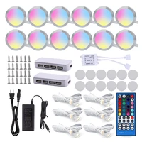 AIBOO Cabinet light LED RGBW RGBWW 4 5 6 8 10 12 Lamps Linkable Under Counter lighting with remote for Kitchen wardrobe