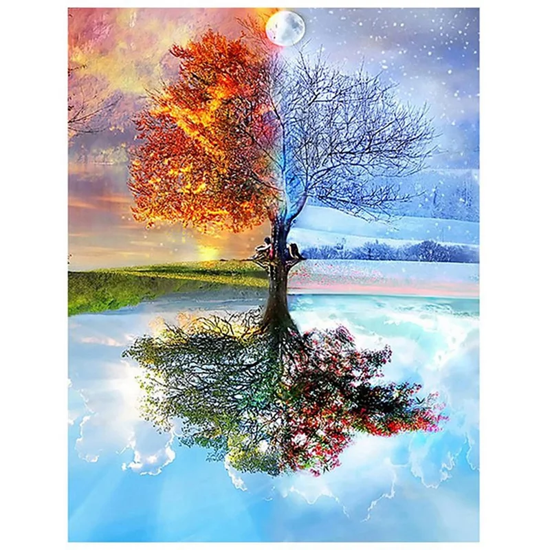 

DIY 5D Diamond Painting Seasons Tree Cross Stitch Diamond Embroidery Patterns Rhinestones Diamond