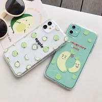 the transparent relief mobile soft shell phone case suitable for iphone 6 7 8 plus x 11 pro xs max xr banana apple fruit pattern
