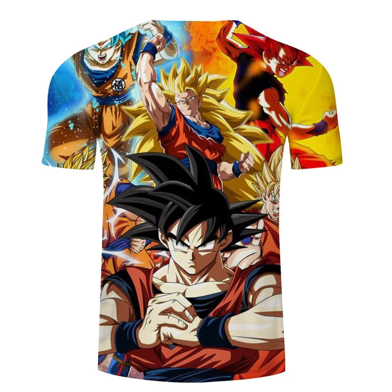 Летние футболки для мужчин с принтом Dragon Ball Goku Dragon Ball 3D футболка крутые футболки аниме топы мужская уличная одежда большого размера на заказ Прямая поставка