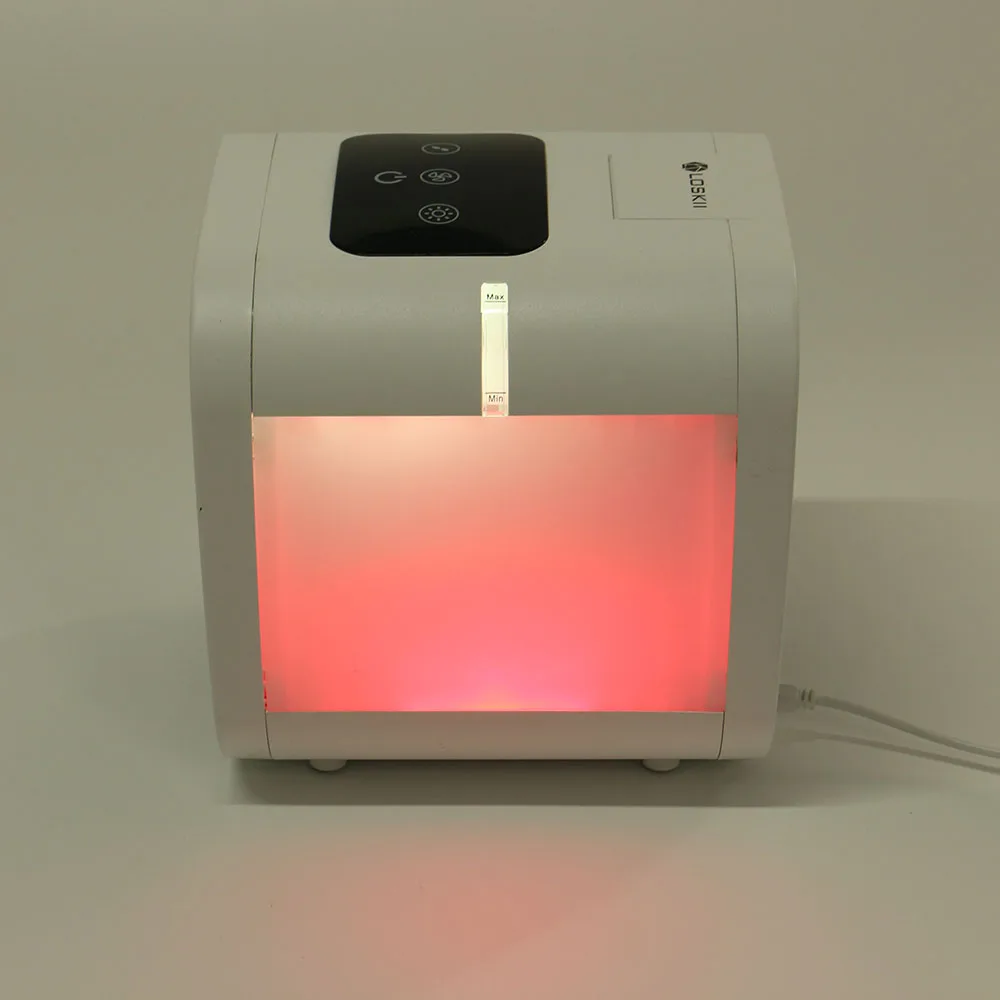 

Portable Air Conditioner Desktop Air Cooler Electric Fan 5 Gear Wind Speeds with 7 Color Light Low Noise Smart Panel Home Office