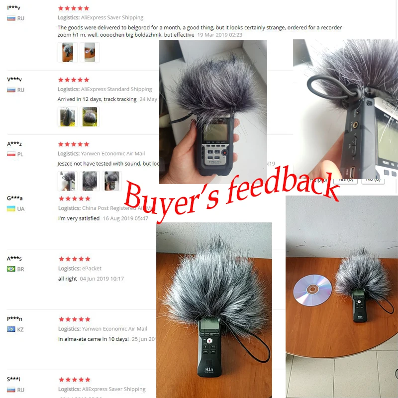 Меховой микрофон Besegad искусственный меховой ветрозащитная муфта для зума H1 H2N Q3