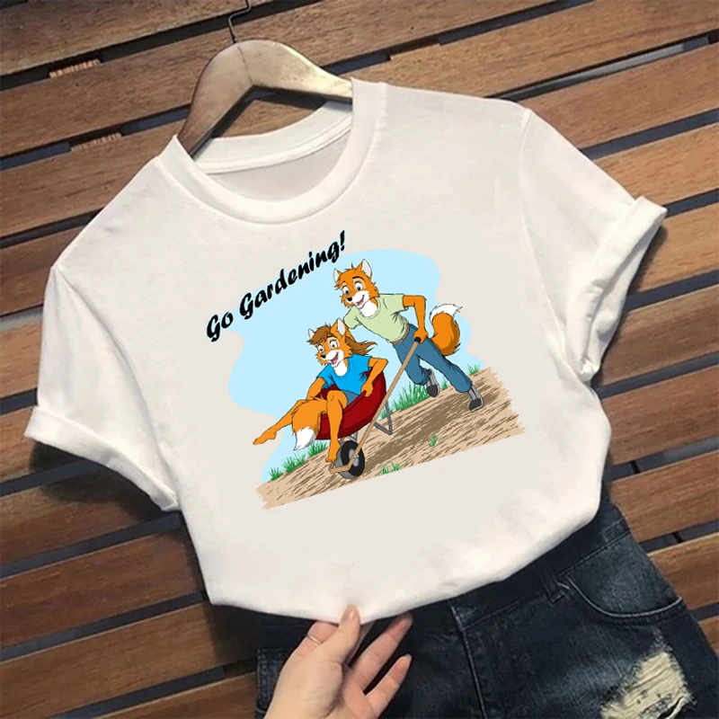 

Go Gardening T-Shirt Korean Cartoon Oversized Women's Vintage Fashion Clothes Harajuku Ulzzang Female Trendy Streetwear Tees