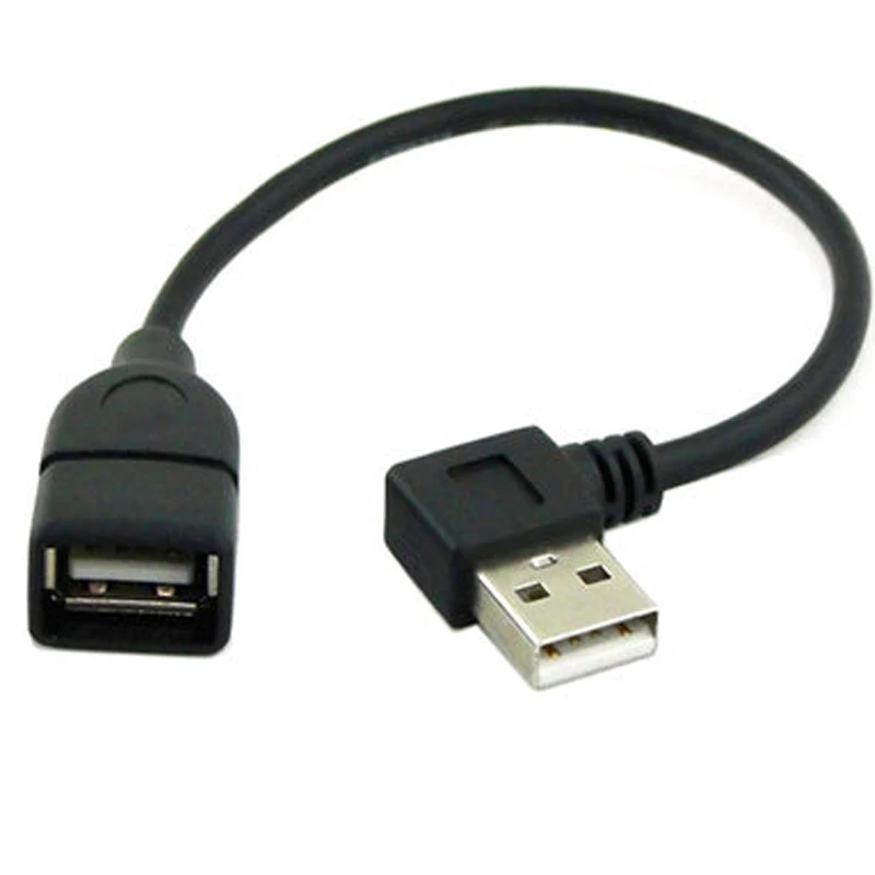 Оптовая продажа локоть 90 градусов черный USB A кабель для передачи данных 2 0