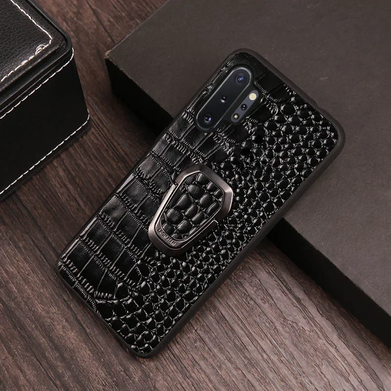 Black Чехол для телефона для samsung Note 8, 9, 10, galaxy S7 S8 S9 S10 A5 A7 J5 плюс для карт и узором «крокодиловая кожа» A20 A30 A40 A50 A70 чехол для телефона - Цвет: Black