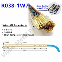 200pcs spring test probe receptacle with wire 30awg ok wire r038 1w7 test needle sleeve socket length 700mm