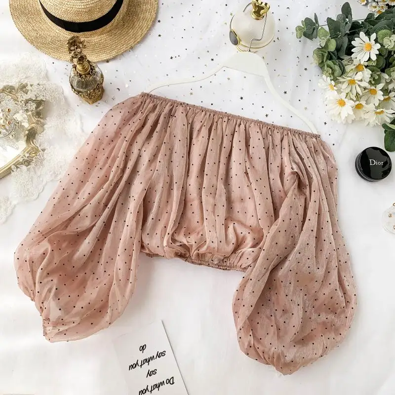 2019 Новая модная женская блузка с вырезом лодочкой футболка пышными рукавами