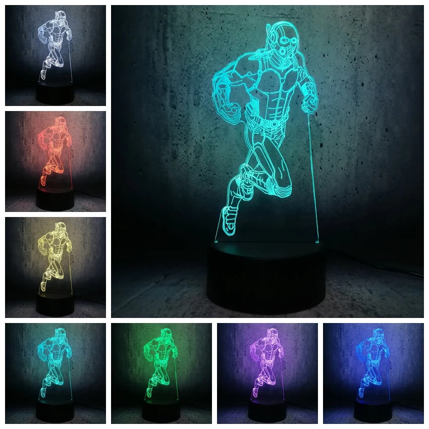 Комический муравей человек 3D лампа ночник светильник USB СВЕТОДИОДНЫЙ ing Mulitcolor