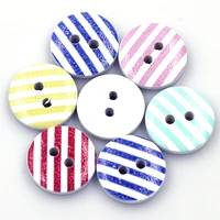 30pcs mixed striped pattern mini round wooden sewing buttons 2 holes clothing crafts scrapbook ornaments making accessories 15mm