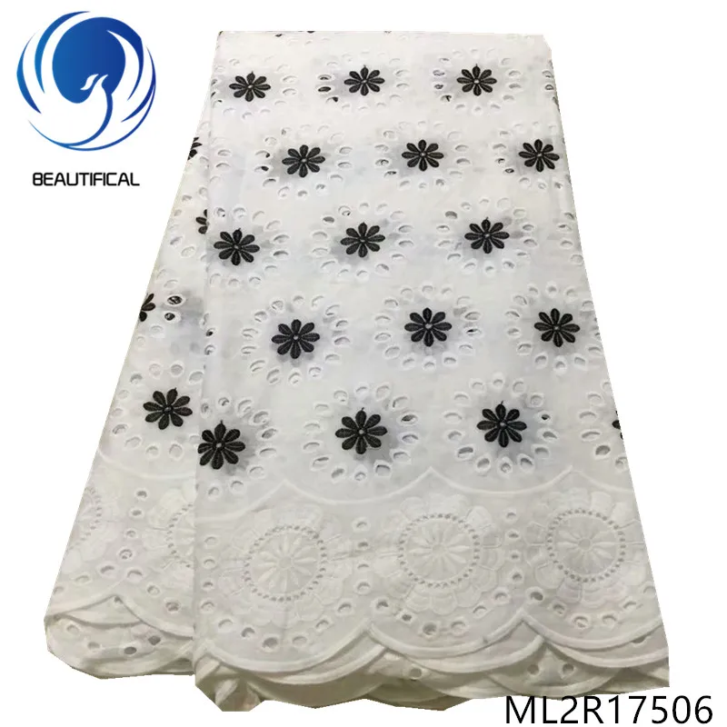 BEAUTIFICAL nigerian lace fabrics white cotton with red embroidered voile fabric for wedding Hot sale 5yards ML2R175 | Дом и сад