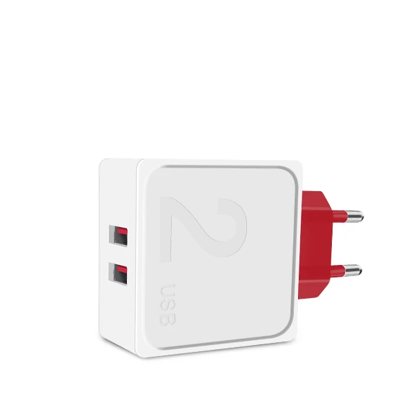 WHATE CBAOOO Европейская USB зарядка для iphone зарядное устройство двойной USB 5 В 2.4A Быстрая зарядка настенное зарядное устройство для iphone samsung Xiaomi Max Charge - Тип штекера: WHATE