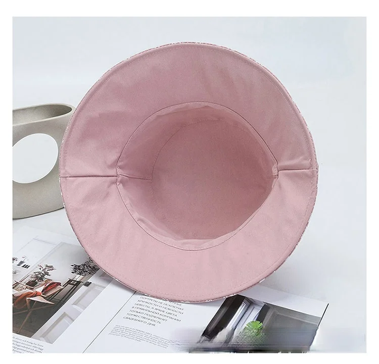 

Double-side YRXMYHXT 58cm Bucket Hat Women's Cotton Outdoor Sun Protection Beach Cap Girl Panama Sun Hats Visors Fisherman's Hat