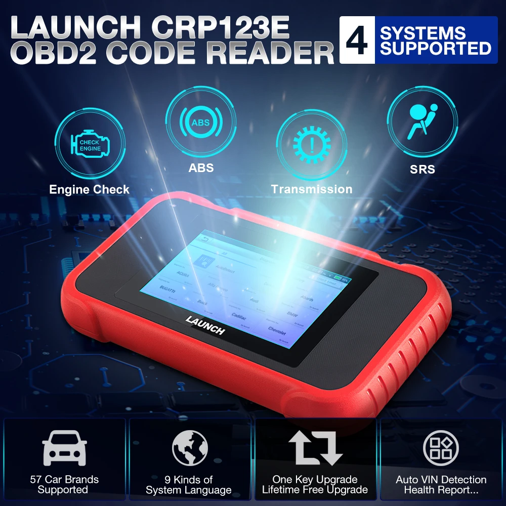 LAUNCH X431 CRP123E OBD2 автомобильный сканер OBD OBDII двигатель ABS подушка безопасности SRS