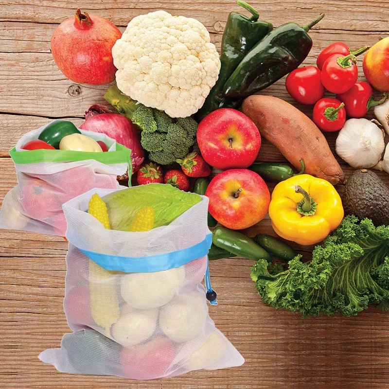 

Reusable Mesh Produce Bags, Washable Mesh Bags, for Fruit, Vegetable, Toys, Grocery, and Shopping Storage 45Pcs