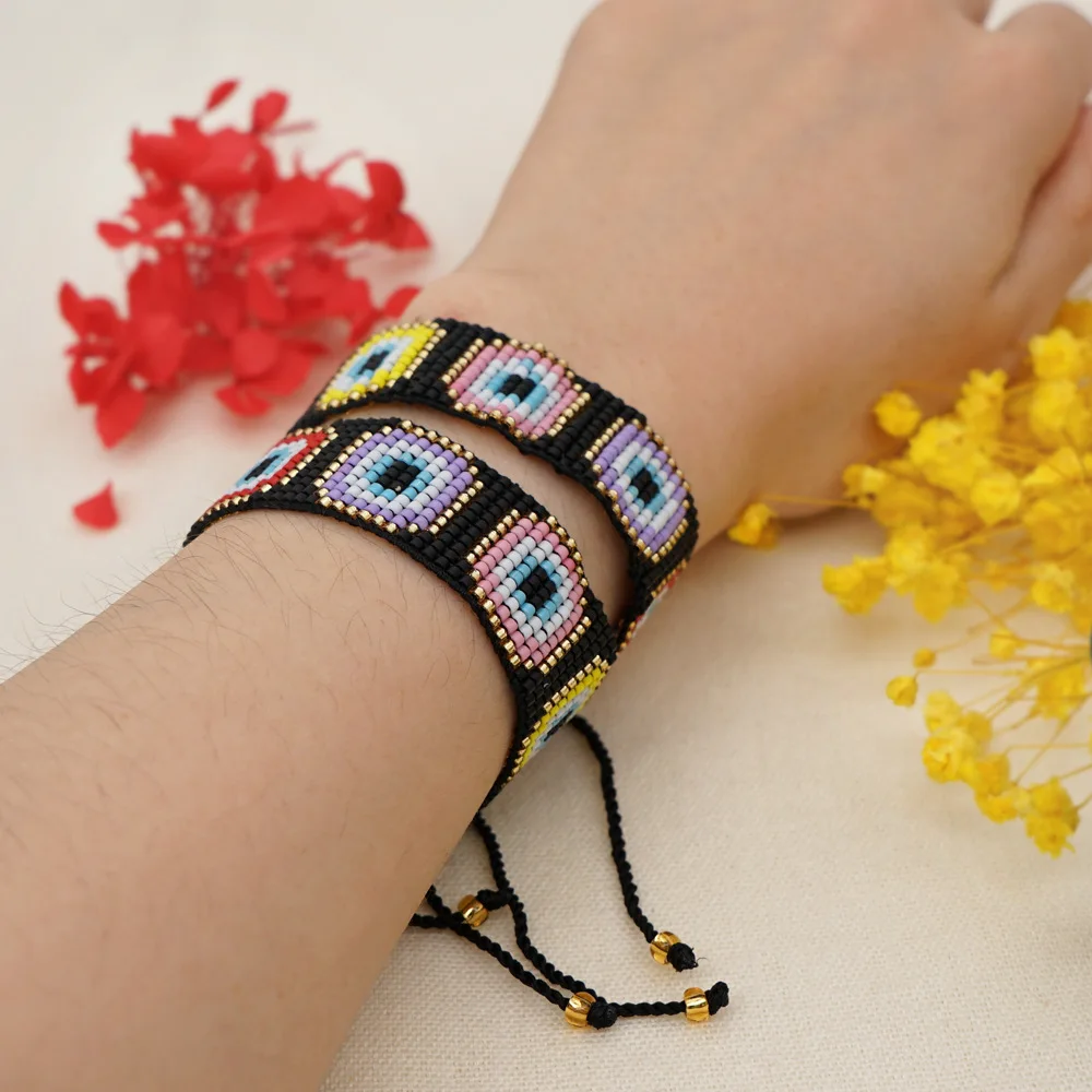 

Fashion Miyuki Bracelet For Women Geometry Crystal Beads Tassel Pulsera Loom Woven Friendship Bohemian Bracelets Jewellery Joyas