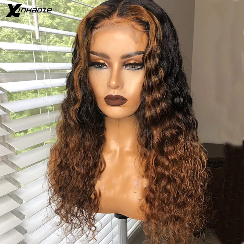 Волнистые светлые волосы 13x4 парики из человеческих волос на сетке спереди