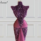 Особые фиолетовые Вечерние платья с блестками, Длинные арабские вечерние платья русалки для женщин, платья знаменитостей, 2021