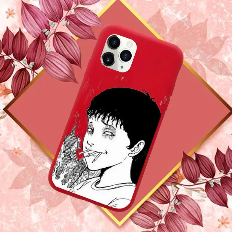 

Junji Ito Collection Tees Horror high quality Phone Case shell Candy Color for iPhone 6 7 8 11 12 s mini pro X XS XR MAX Plus