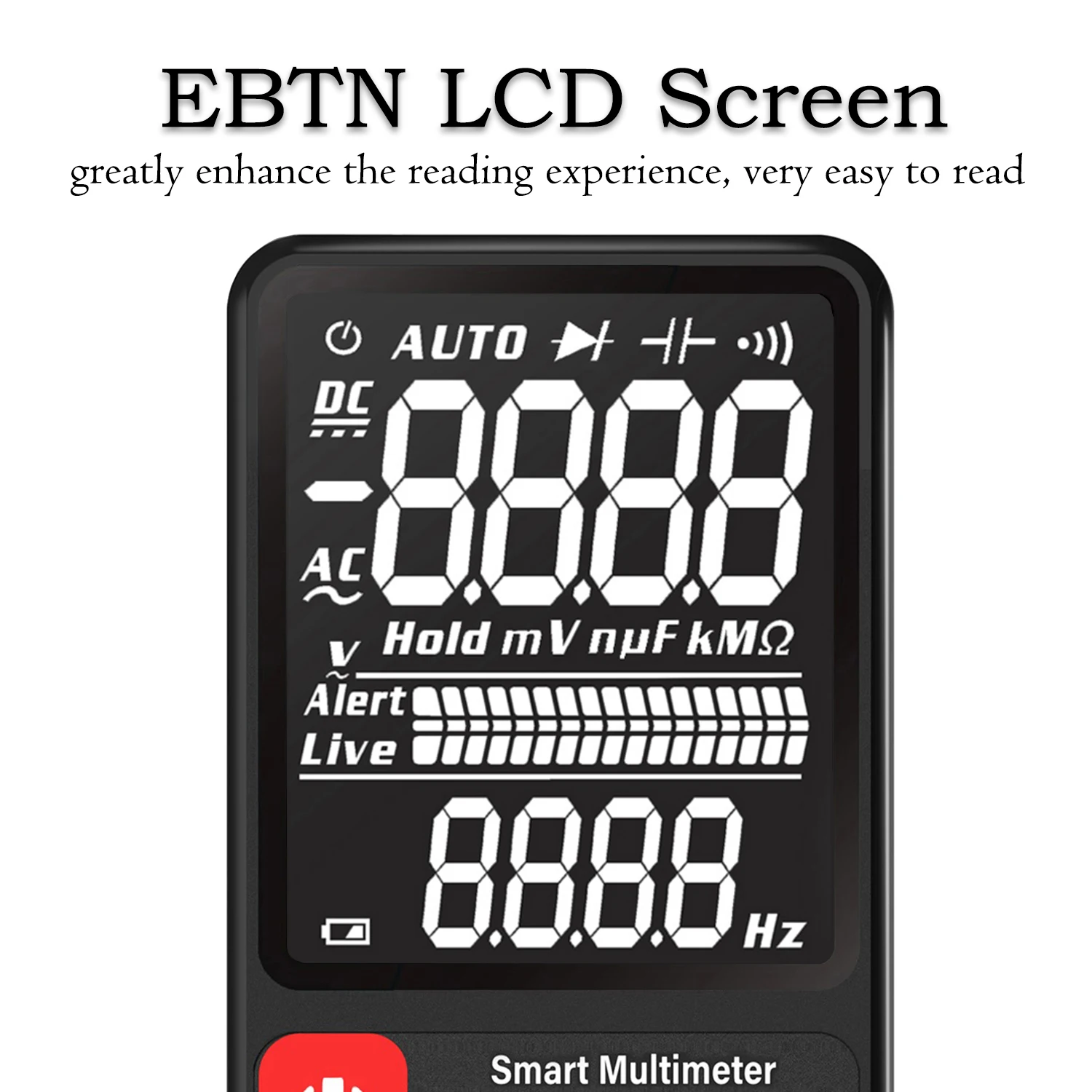 

BSIDE Ultra-Portable Digital Multimeter BSIDE ADMS9CL Large 3.5" LCD 3-Line Display Voltmeter DMM AC DC Voltage NCV Ohm Tester