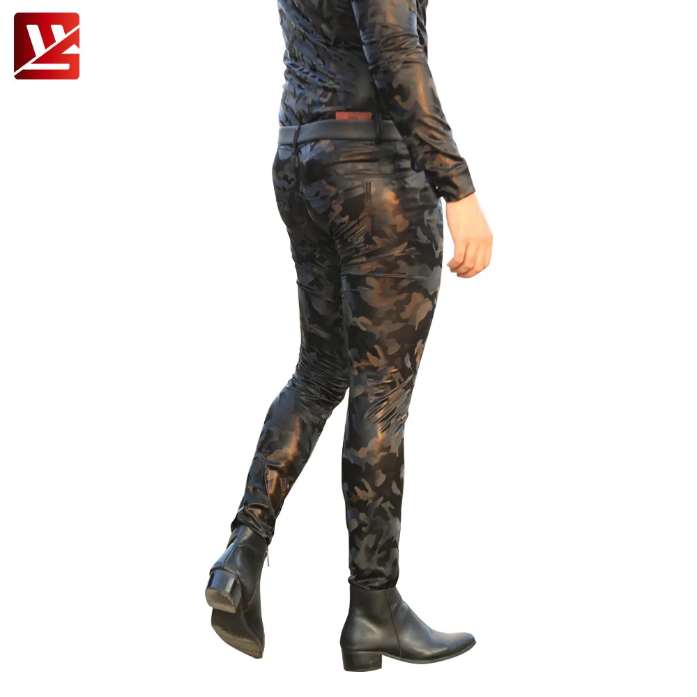 Весна-Осень мужские модные камуфляжные корейские уличные брюки облегающие трико