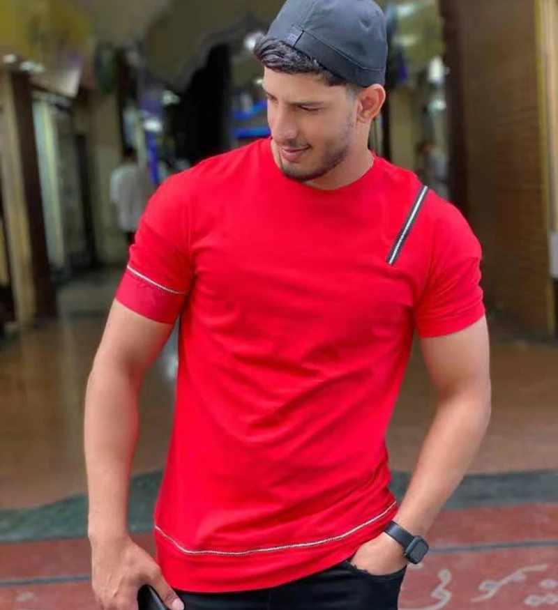 Футболка мужская Спортивная с круглым вырезом хлопок короткий рукав модная