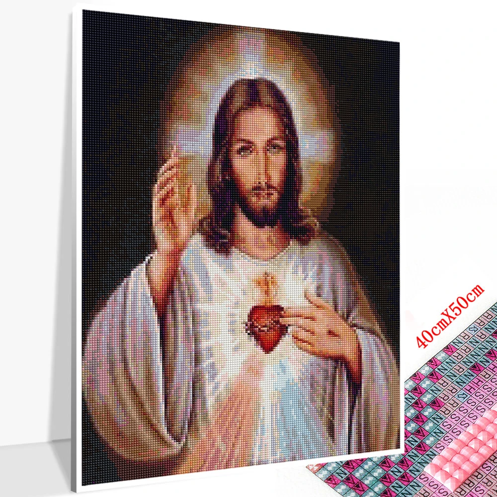 Алмазная мозаика Huacan полностью квадратная религиозная икона 5D алмазная картина