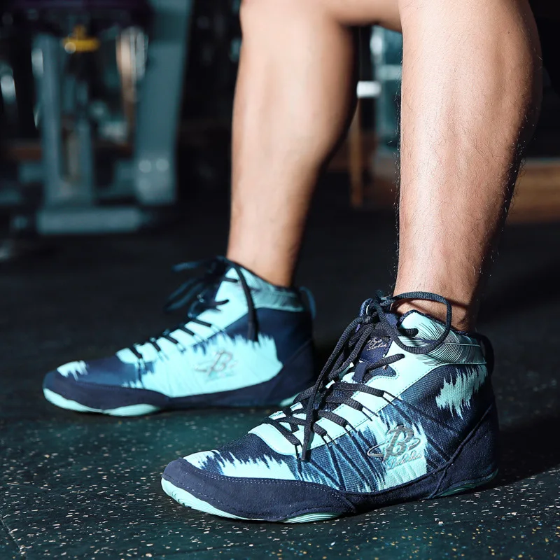 Мужская обувь для бокса с высоким берцем женские борцовские кроссовки дышащие