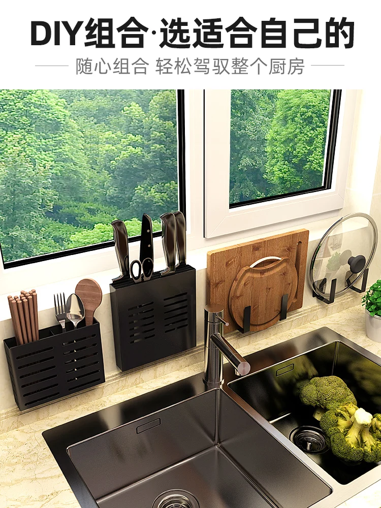 

Stainless Steel Knife Holder for Kitchen Use. Multi-functional Kitchen Knife Tool Holder. Wall-mounted