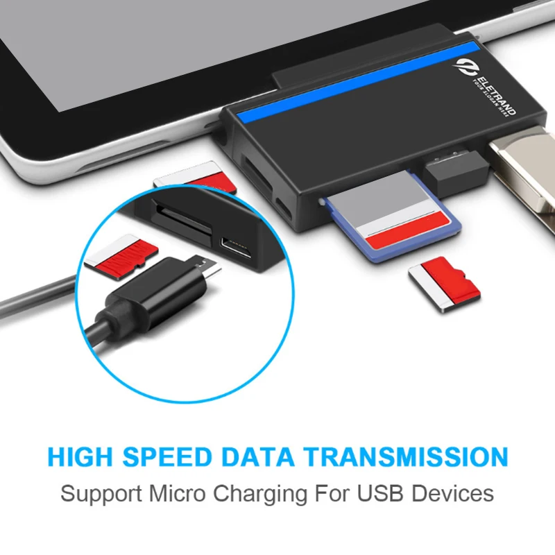 USB-концентратор Rocketek 5 в 1 USB 3 0 кардридер SD/TF mini SD для Microsoft Surface Go/Pro7 ноутбука |