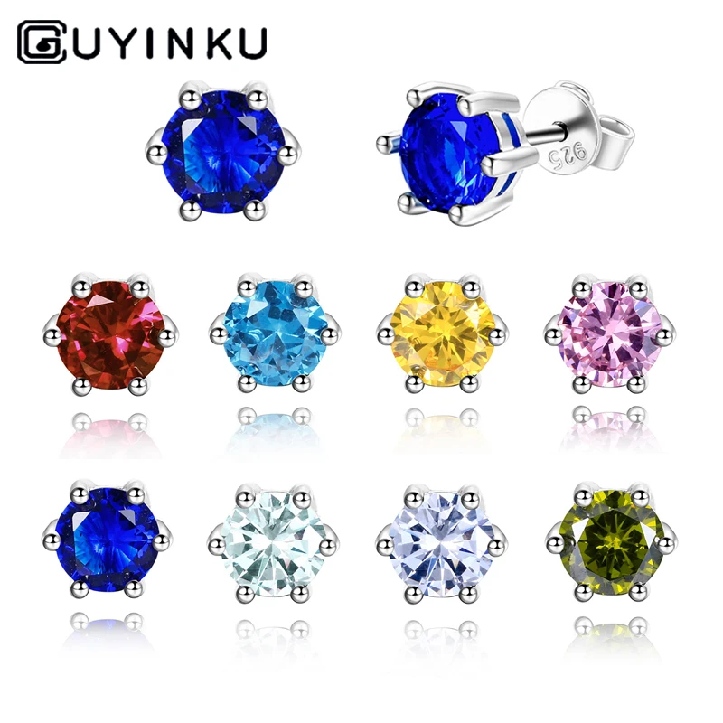 Серебряные серьги женские 925 серебряные ювелирные изделия серьги-гвоздики с АААА циркониевым кристаллом вечерние подарки на день рождения для женщин