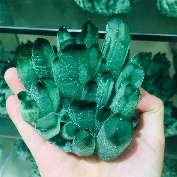 

300-700g Natural Green Ghost Quartz Crystal Cluster Healing Crystals Raw Gemstone Specimen For Home&Office Decoration