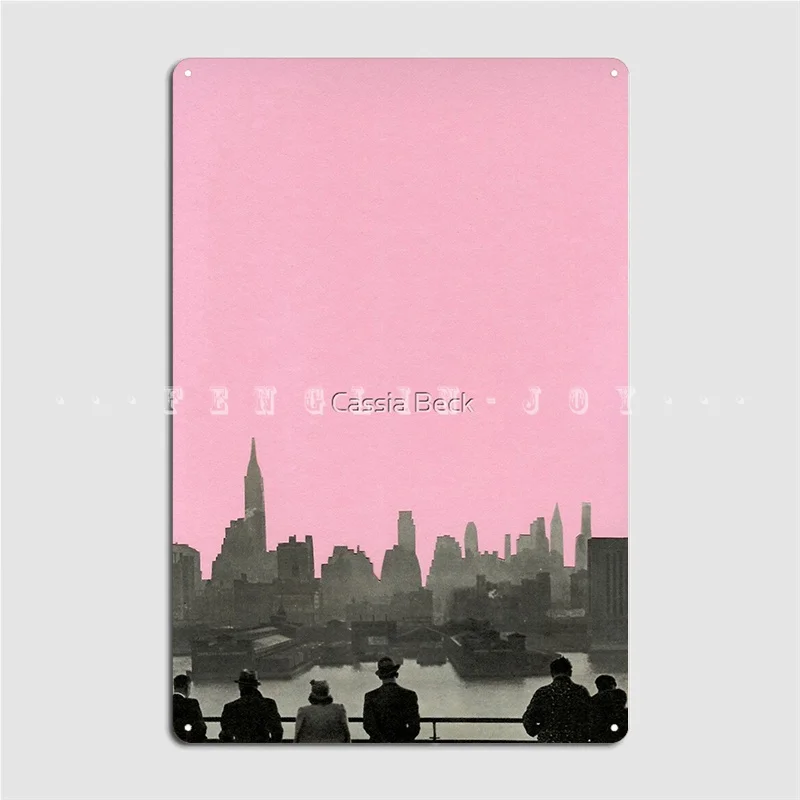 Металлический знак Нью-Йорк ночь