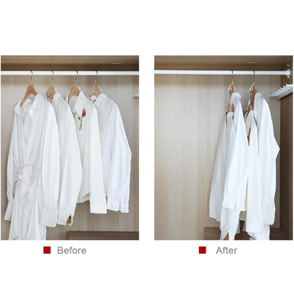 

6pcs Plastic Multilayer Hanger Connector Hook Household Space Saving Cascading Clothing Wardrobe Hanger