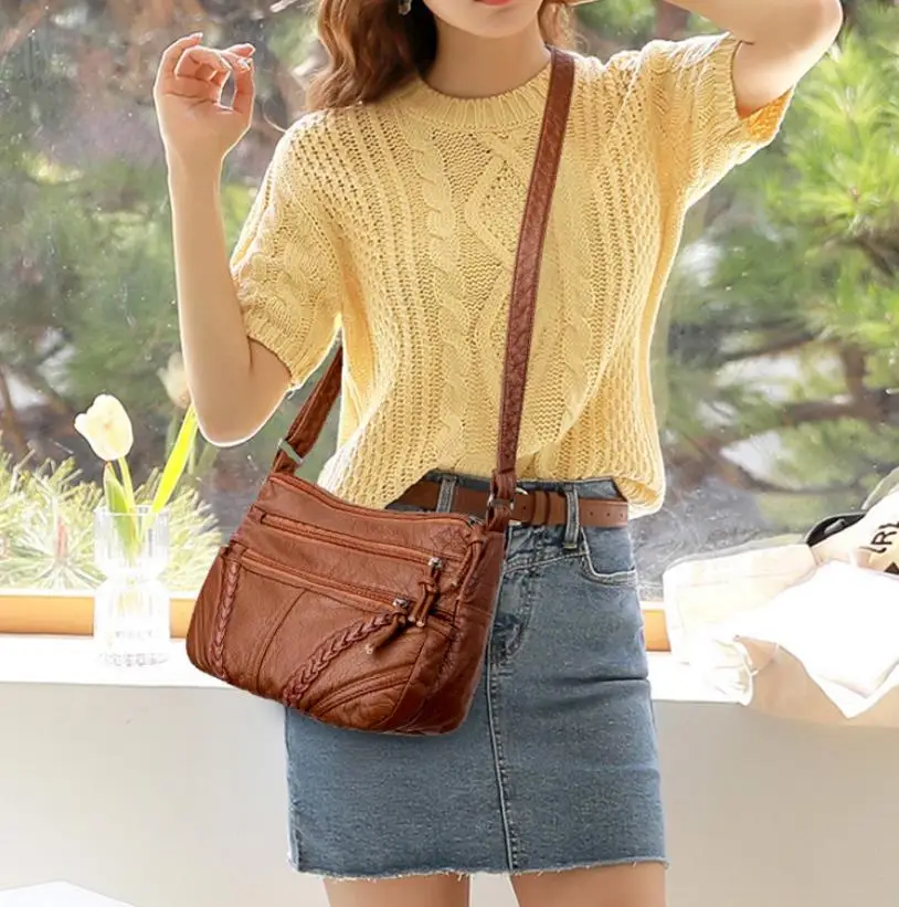 Женская сумочка-мессенджер в стиле ретро плетеная сумка на плечо легкий дорожный