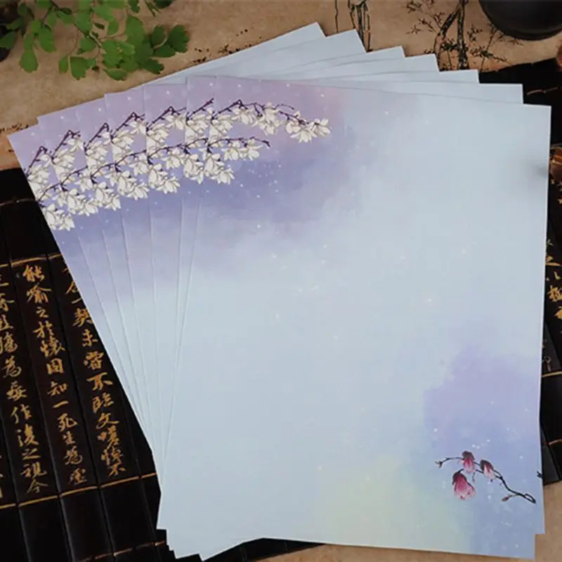 

16Pcs/pack Beautiful Chinese Style Letter Paper Ink Painting Writing Students Stationery Office Tools