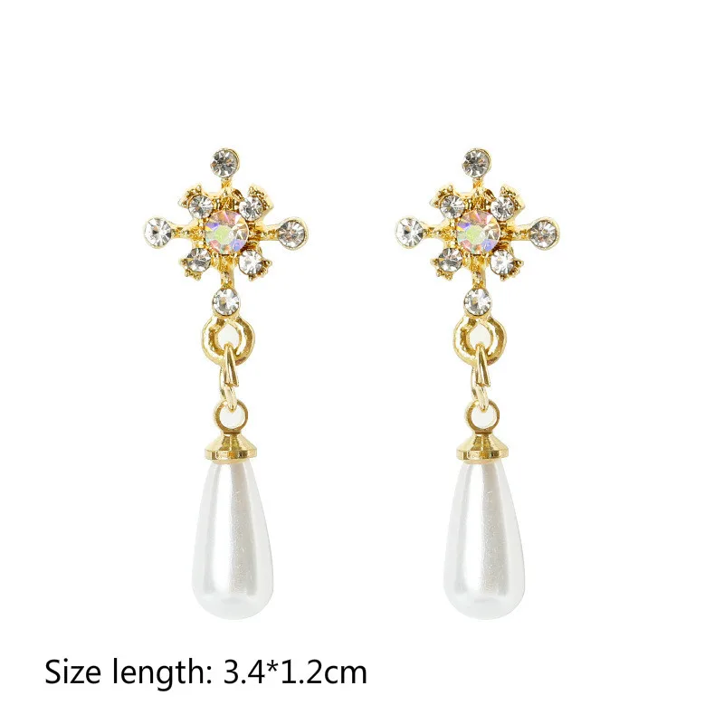 

Punk Earrings 2020 Fashion New Earrings Romantic French Palace Pearl Crystal Elegant Goddess Celebrity Temperament Earrings