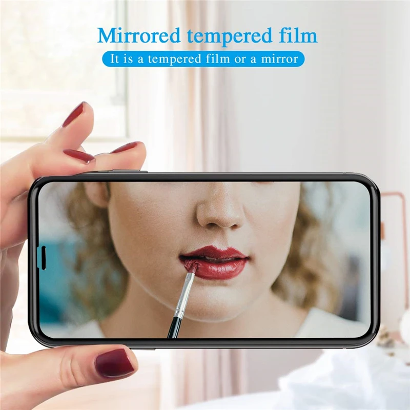 8D зеркальное Закаленное стекло протектор экрана для IPhone X XR XS Max 8 7 6 S Plus 10 Xsmax