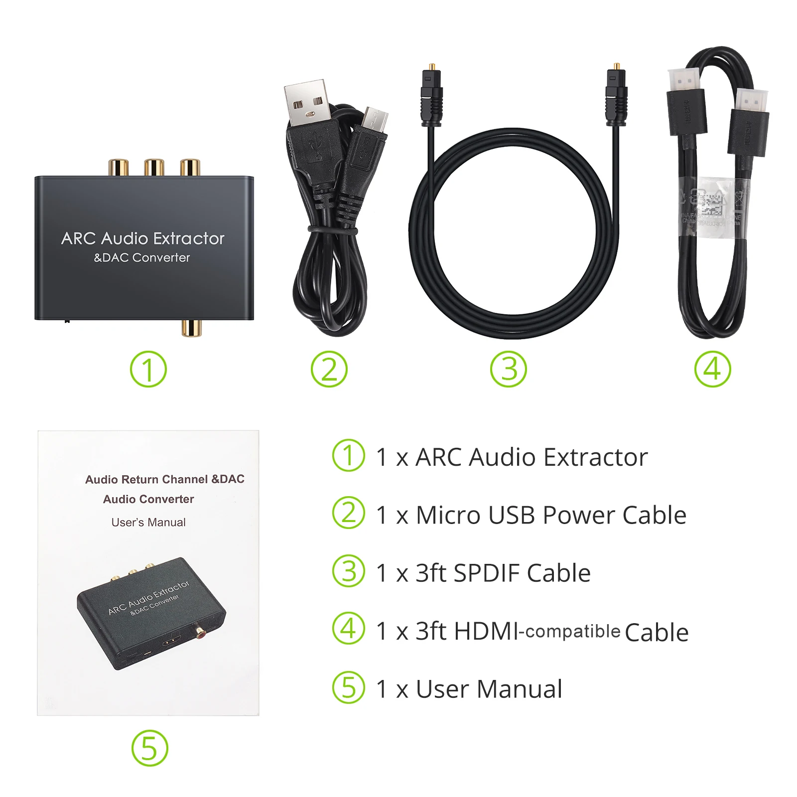 ЦАП аудио конвертер ARC экстрактор HDMI-Совместимый оптический SPDIF коаксиальный в