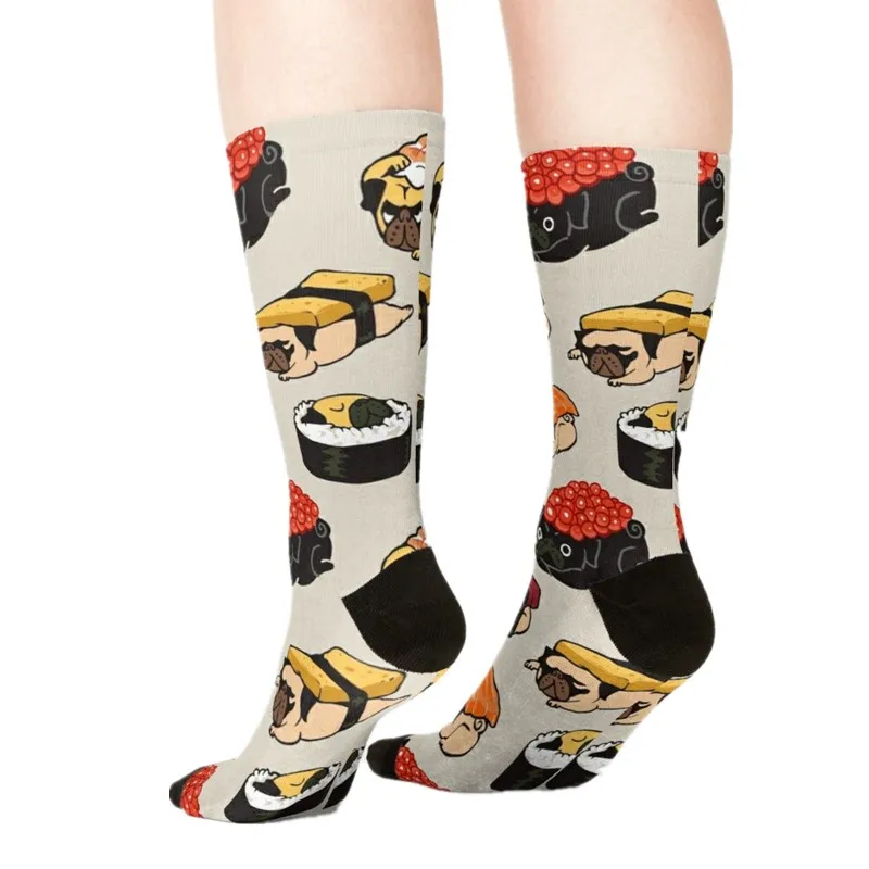 

2021 Women's socks kawaii Leisurely tea time Printed Socks Woman harajuku Happy Funny Novelty cute girl gift Socks for women