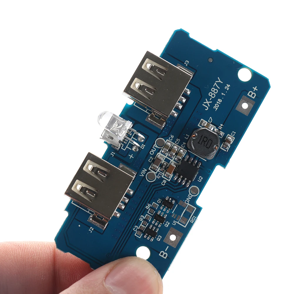 18650 Двойной Micro USB 3 7 в до 5 В 2A повышающий Мобильный Внешний аккумулятор DIY зарядное