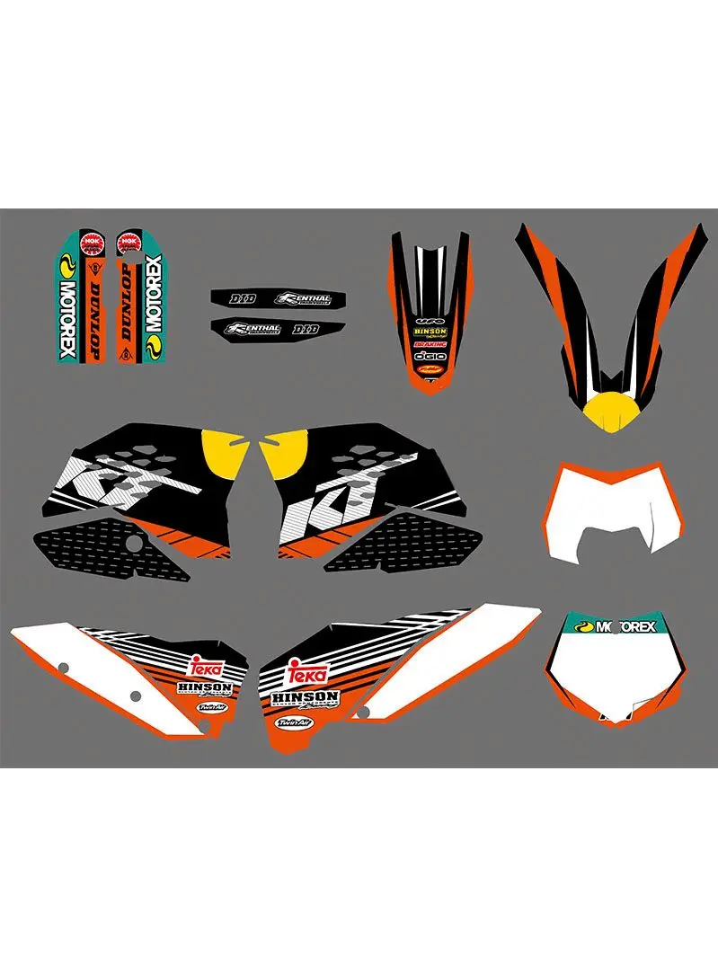 Мотоциклетный Мотор велосипед KTM все модели 125-525 наклейка Графический комплект