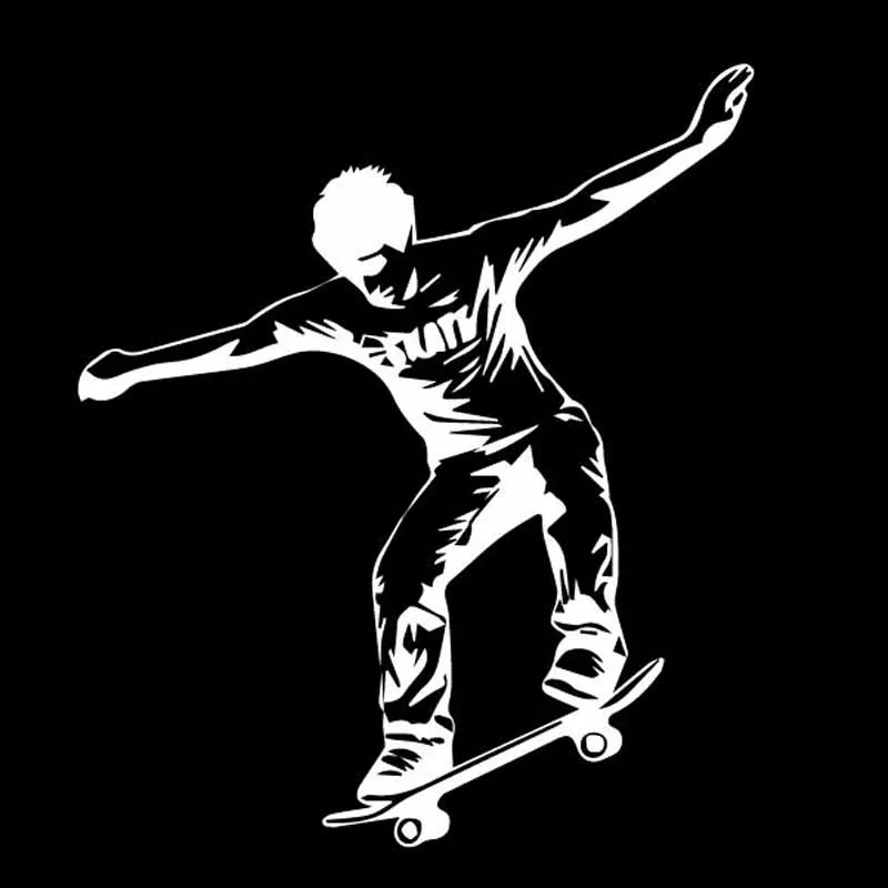 

Young People Skateboard Stickers High Quality Car Decoration Decals Personality Pvc Waterproof Decals Black/white, 15cm*18cm